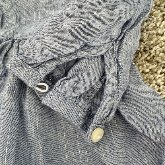 H&M Baby Girl Chambray Button-Up Dress with collar sparkle- Size 3-6 Months - Picture 6 of 7